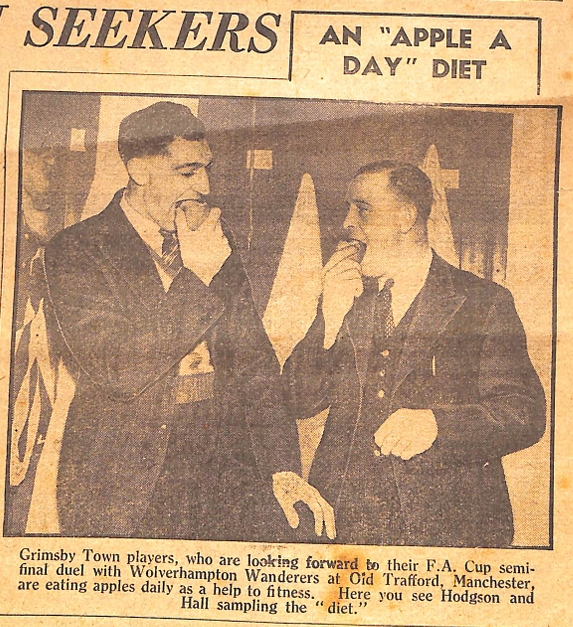 Jack Hodgson and Alec Hall eating apples - GTFC Heritage